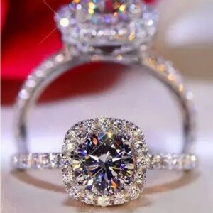 🌟🌟🌟Elegant Silver Diamond Ring